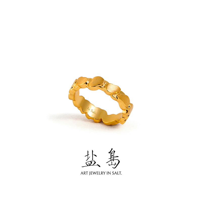 Gourd Series Single Layer Brushed Ring Gold - Image 1