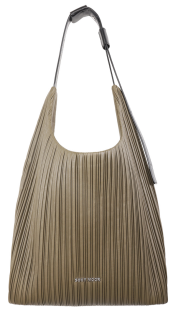 Le Crepon Pancake Shopping Bag Khaki Green/Charcoal Black