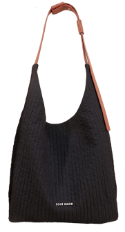 Le Crepon canvas pancake HOBO carbon black