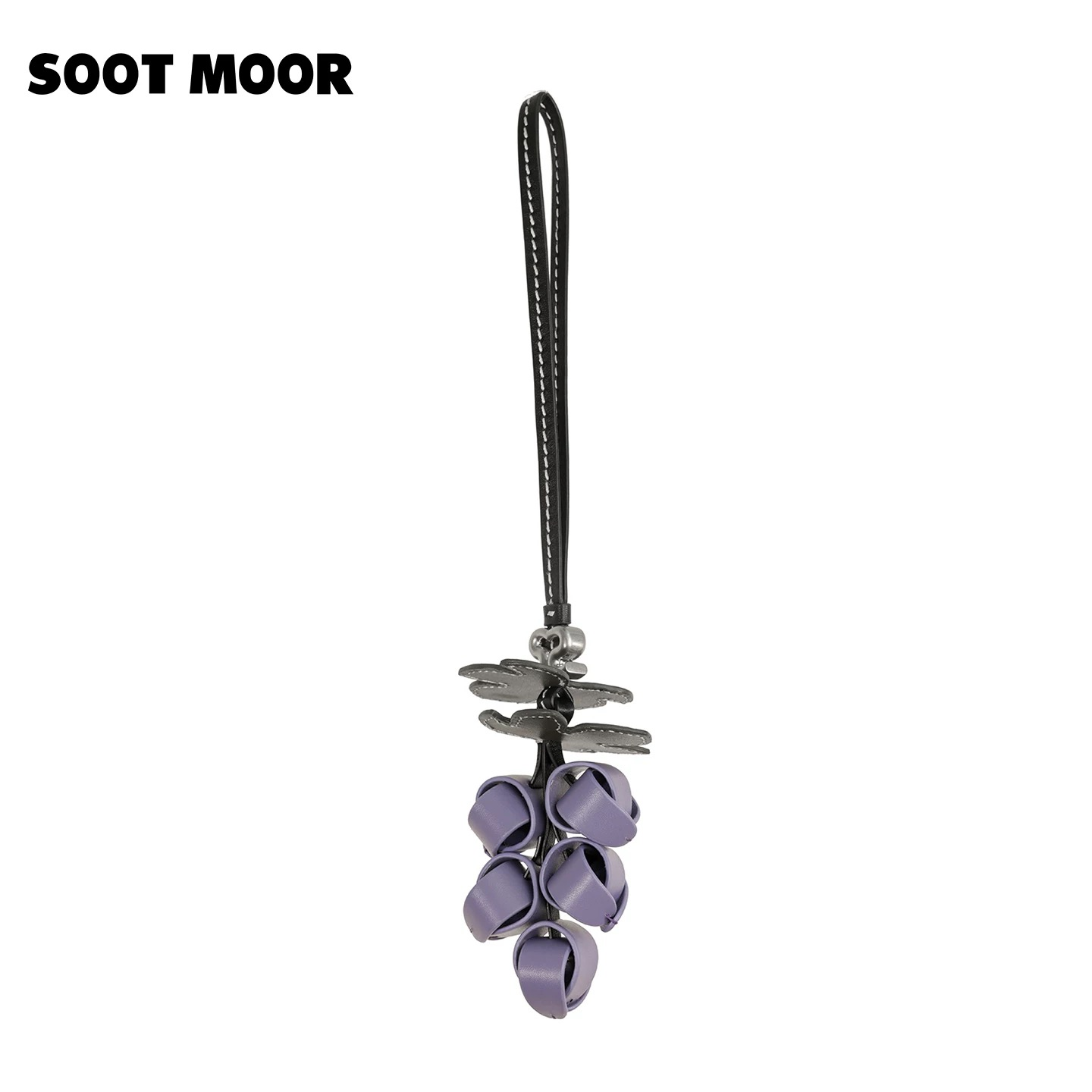 Hand-sewn leather strap grape pendant grape purple