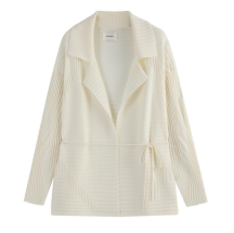H Tension accordion knitted jacket cream white