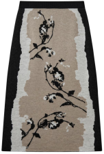 Flower Shadow on Paper|Oriental Old Style Needle
Women's Magnolia Jacquard Woven Skirt Full Wool
Black skirt