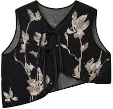 "Gentle Bone" All Wool Chinese Style
women's exquisite retro knitted vest
vest black