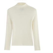 Fully formed seamless turtleneck knitted pure sheep
white wool bottoming shirt