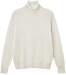 H Tension100% cashmere one-piece seamless cashmere bottoming sweater milk white