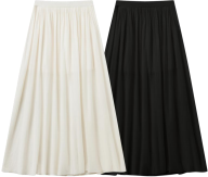 H Tension Eco-Friendly Tencel Heavy Duty Pleated Knitted Skirt Black