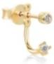 Multiple double setting single diamond stud earrings (small size) gold