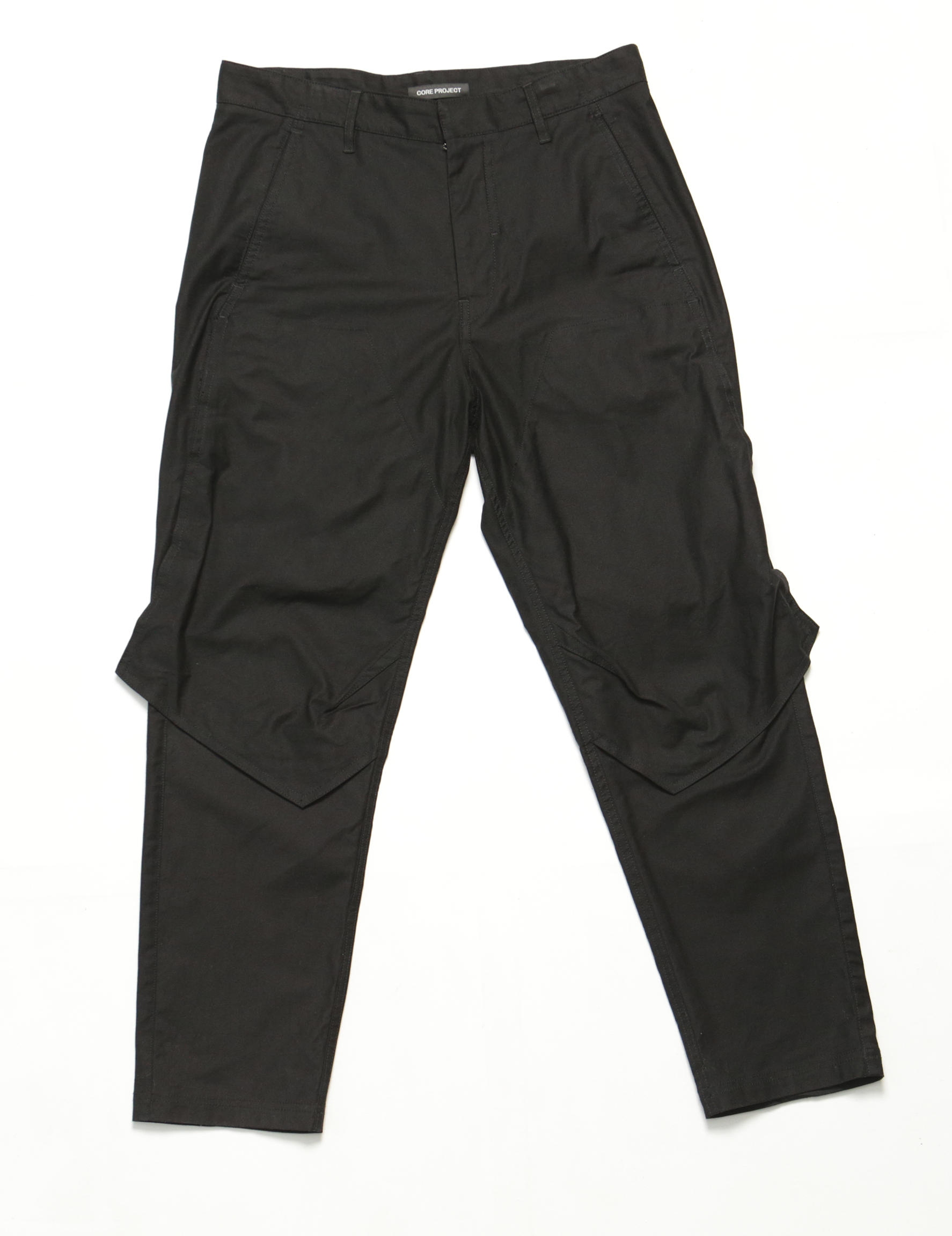 Deconstructed zipper casual pants black