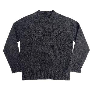 Distressed Bias Cut Crew Neck Sweater Chiselled in Stone