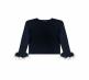 Detachable ostrich cuffs
Wool black round collar pin
knitted woolen sweater
base coat