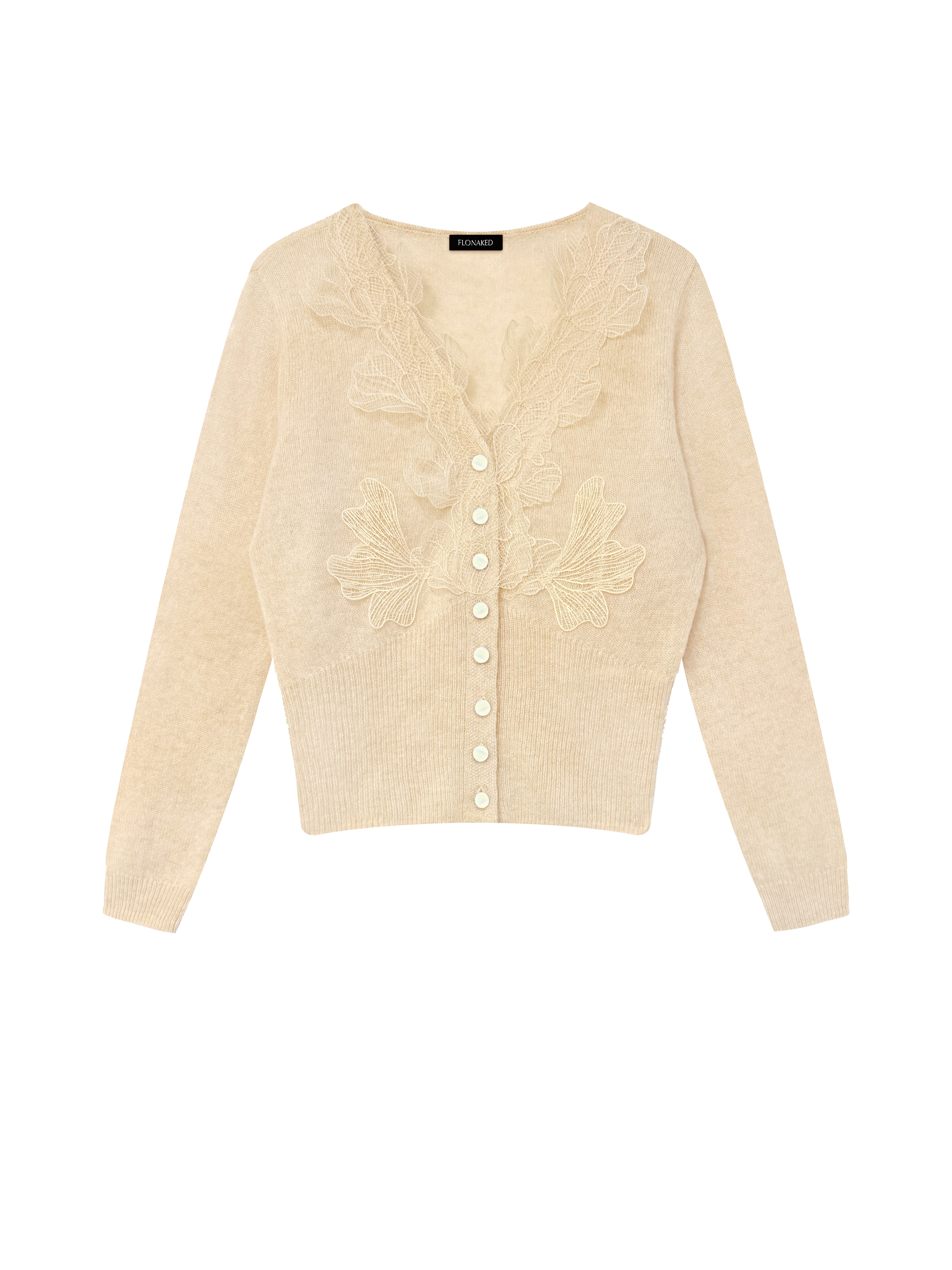 Apricot positioning lace
Slim fit cashmere knit
tops
