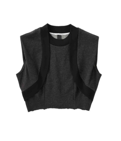 swivel sleeveless denim sweatshirt