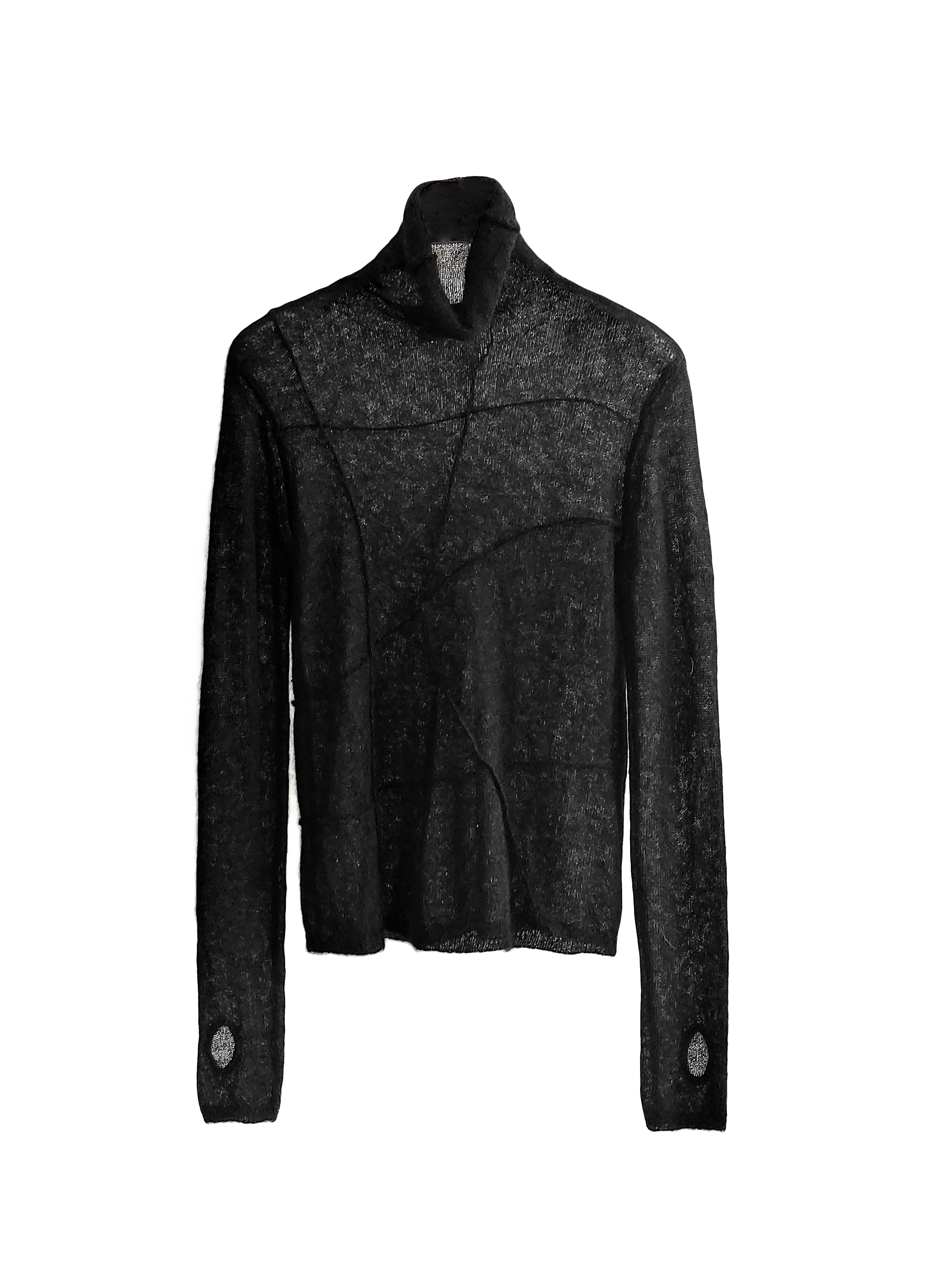 Curved turtleneck knitted bottoming shirt