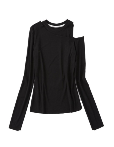 Fake two-piece off-shoulder top