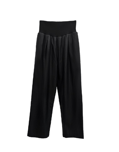 ribbed protein leather trousers