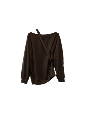 One-line collar web sweatshirt