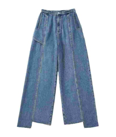 layered deconstructed jeans