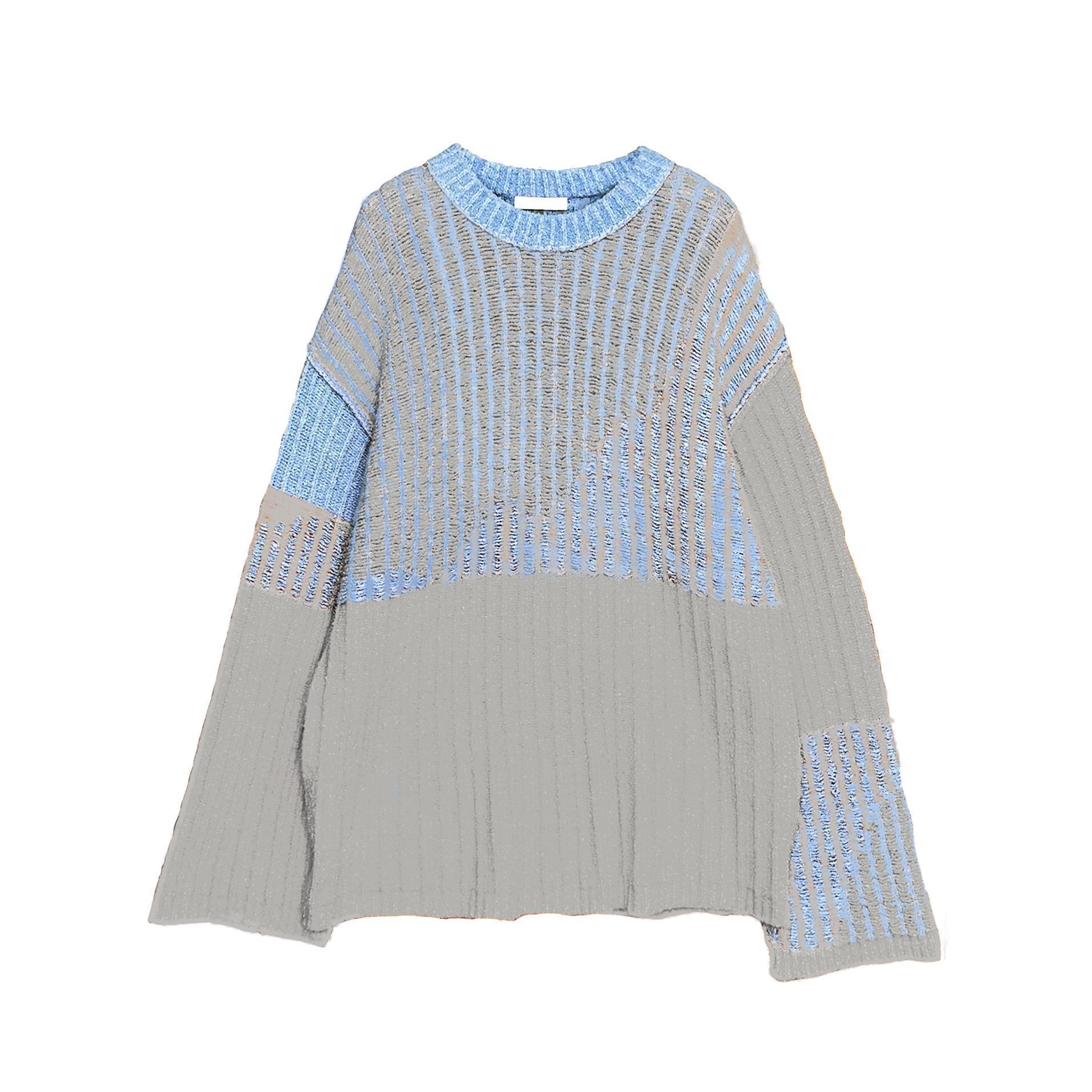Colorblock jacquard knit top