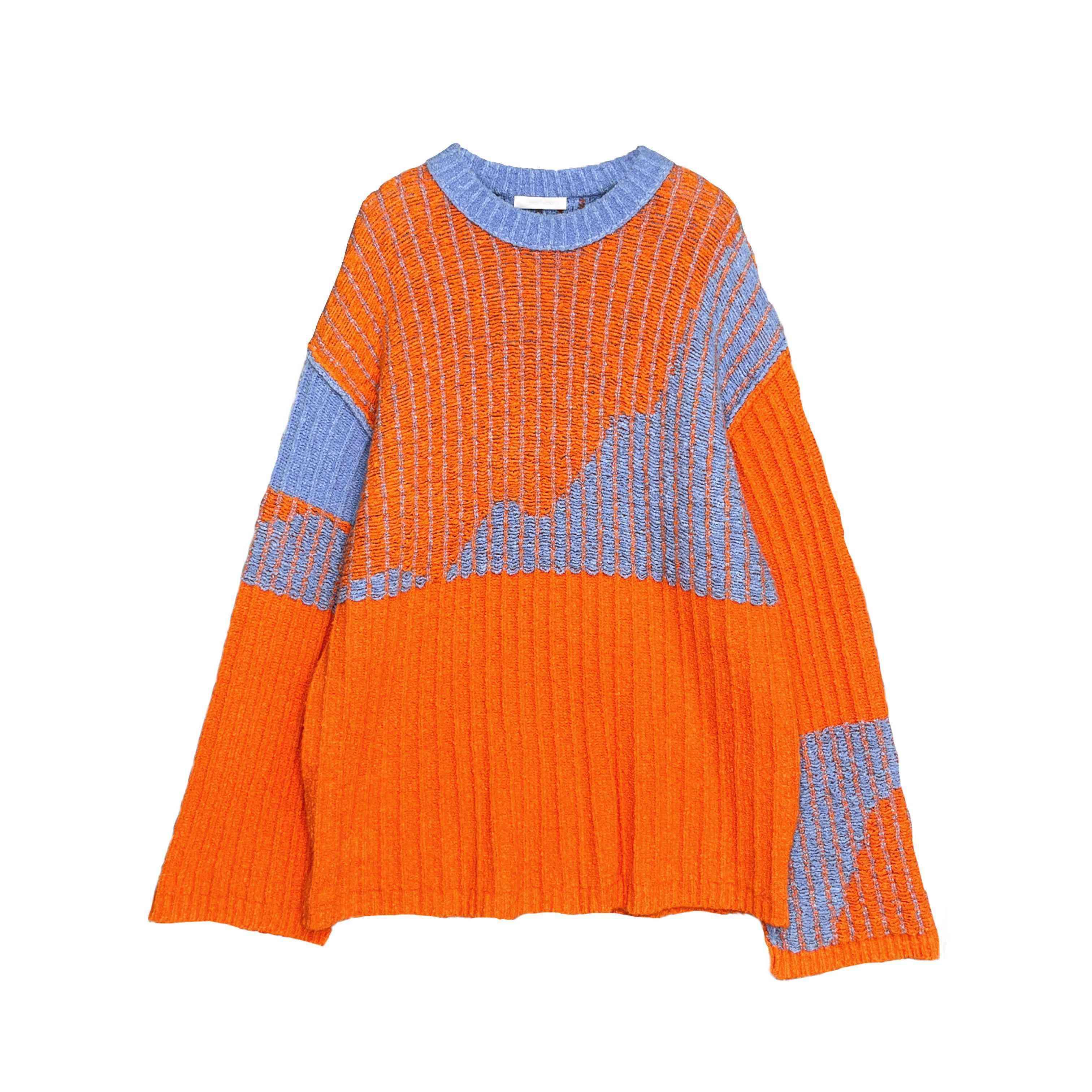 Colorblock jacquard knit top