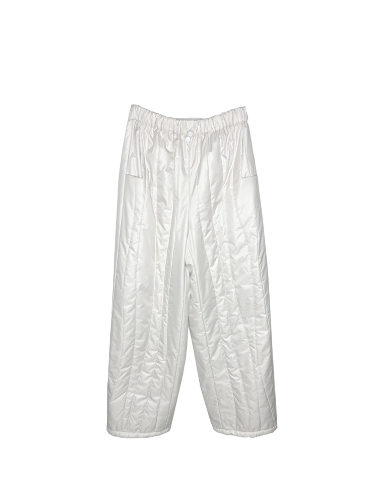 Curved quilted heated cotton pants