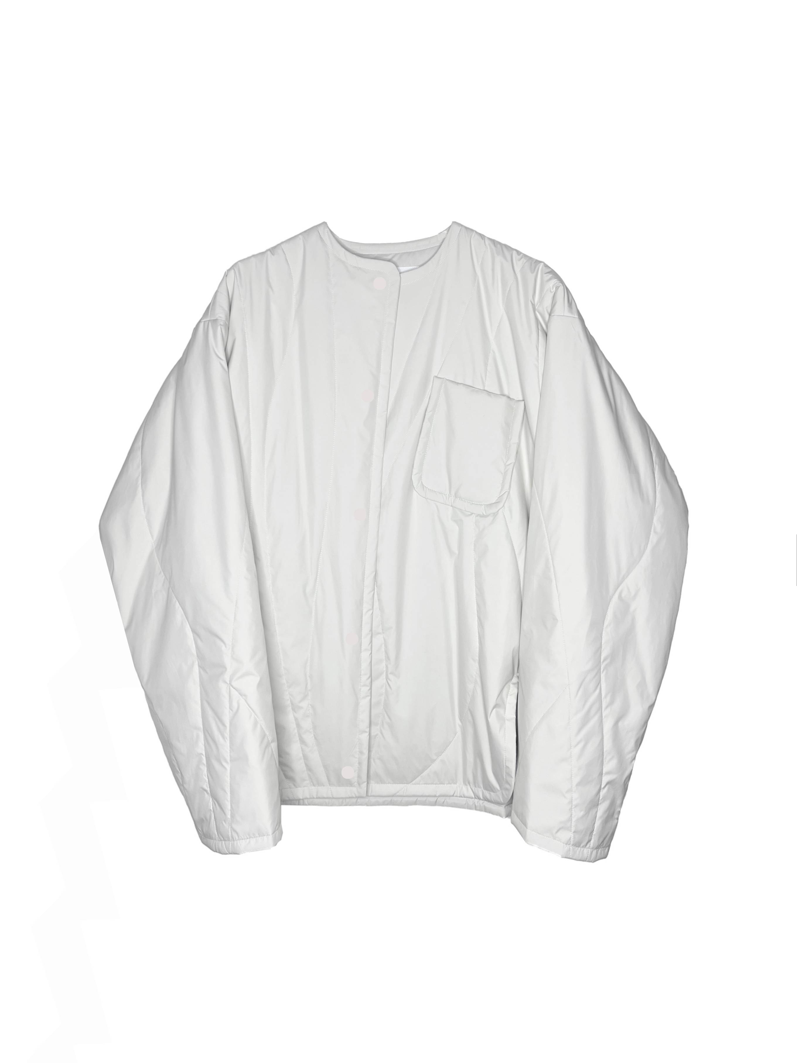 Cut pocket quilted cotton jacket