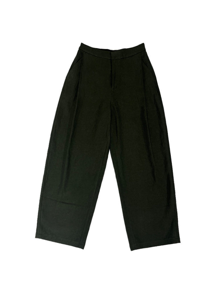 Pleated relaxed ninth pants