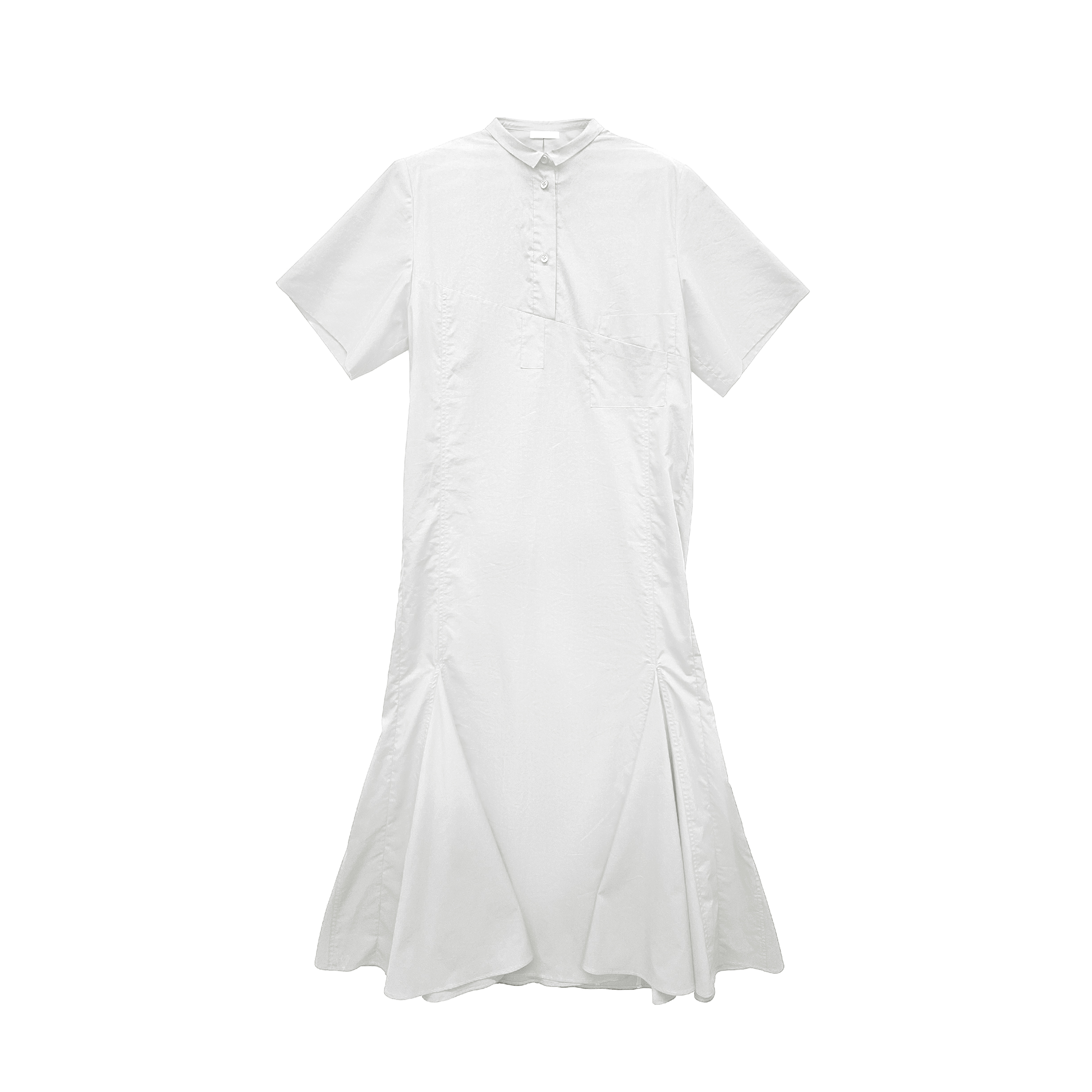 Dislocated shirt fishtail skirt