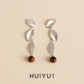 Mistaken Autumn Leaves Stud Earrings-Silver