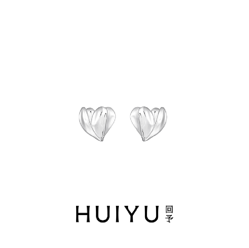 Flower Deed Small Love Stud Earrings-Silver
