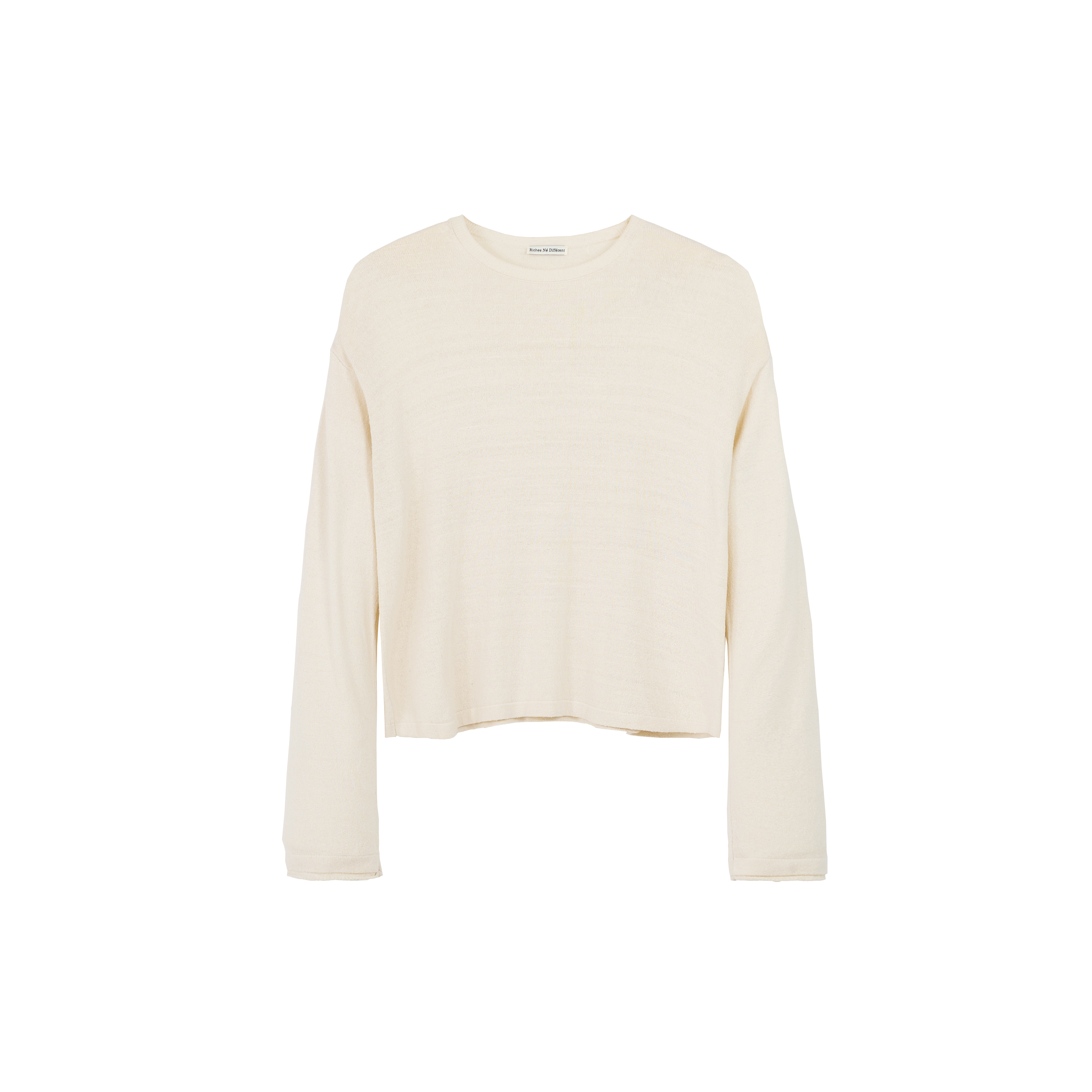 Silk round neck long sleeve sweater