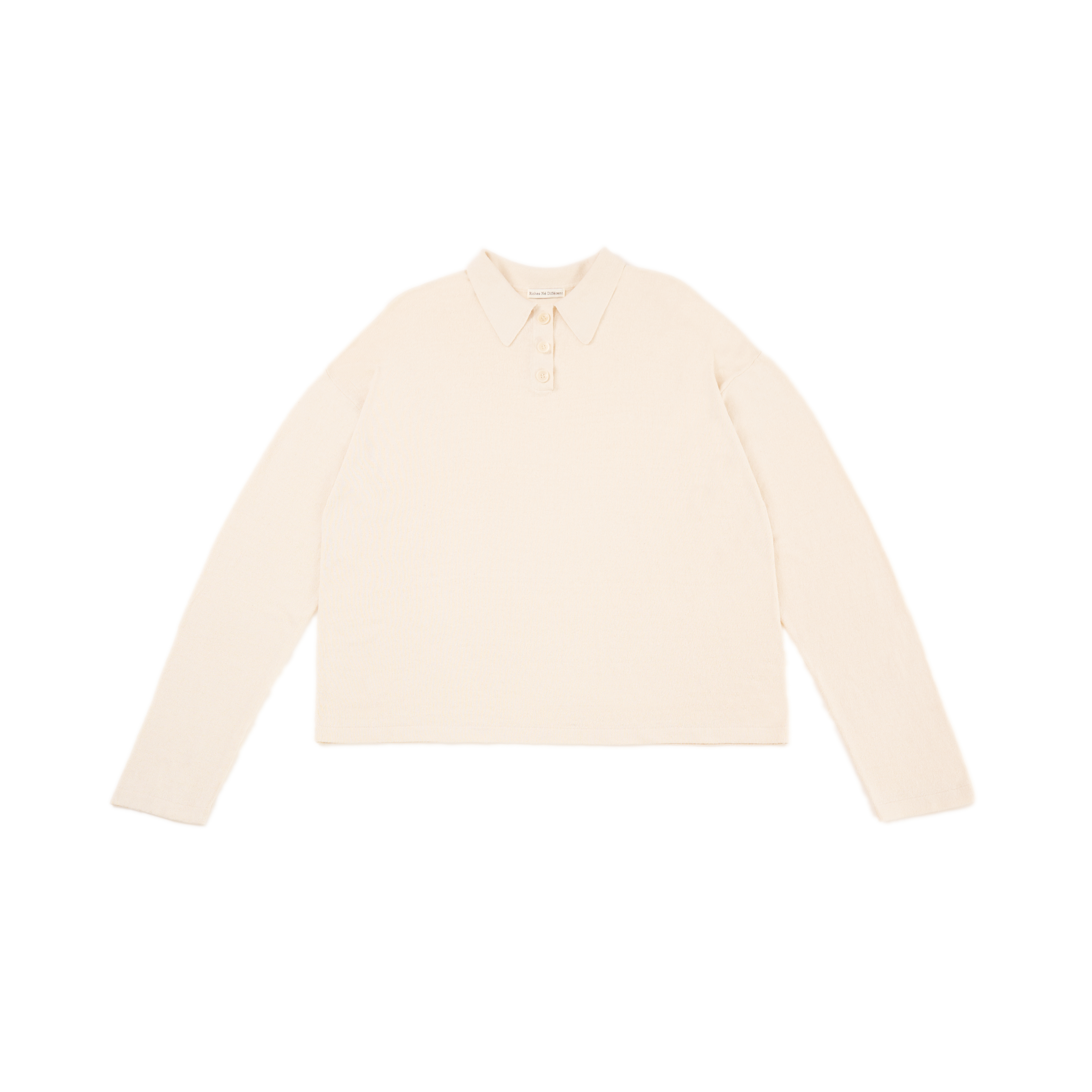 Silk polo collar long-sleeved sweater